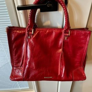 Rebecca Minkoff Regan Satchel Crossbody Tote Red Leather EUC